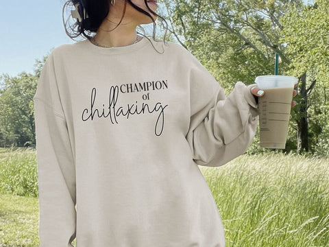 Champion of Chillaxing SVG | Funny Relaxation Design SVG So Fontsy VIP Design Shop 