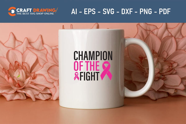 Champion Of The Fight Breast Cancer SVG, Pink Awareness Ribbon Svg, Heal Cancer Svg, Cancer Awareness Svg, Fight Cancer Svg, Cancer, Svg Files For Cricut SVG Debashish Barman 