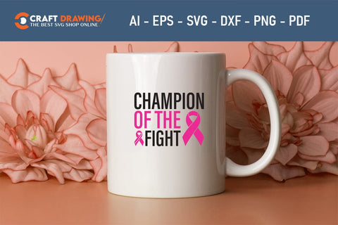 Champion Of The Fight Breast Cancer SVG, Pink Awareness Ribbon Svg, Heal Cancer Svg, Cancer Awareness Svg, Fight Cancer Svg, Cancer, Svg Files For Cricut SVG Debashish Barman 