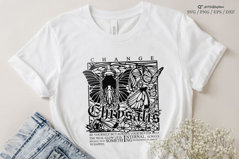 Change Svg, Chrysalis Svg, Butterfly Svg, Positive Svg, Trendy Brutal Shirt Design SVG Artinrhythm shop 