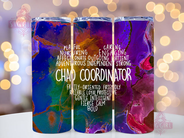 Chaos Coordinator 20oz Tumbler Wrap Sublimation Design, Funny Mom Gift Tumbler Wrap, Instant Digital Download Sublimation SvggirlplusArt 