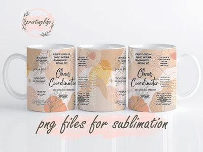 chaos coordinator affirmation Mug Wrap Design, Instant Digital Design Download Mug Wrap Design, Mug Design PNG Sublimation PrintingLife 