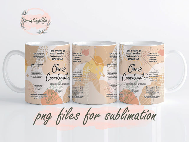 chaos coordinator affirmation Mug Wrap Design, Instant Digital Design Download Mug Wrap Design, Mug Design PNG Sublimation PrintingLife 