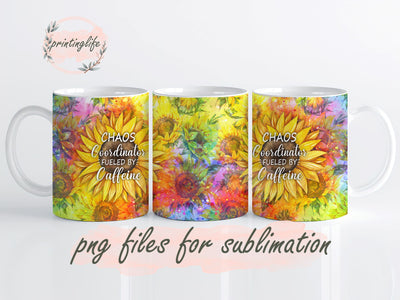 Chaos Coordinator Instant Digital Design Download Mug Wrap Design, Mug Design PNG Sublimation PrintingLife 
