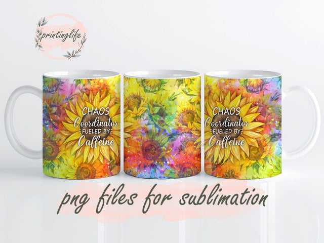 Chaos Coordinator Instant Digital Design Download Mug Wrap Design, Mug Design PNG Sublimation PrintingLife 