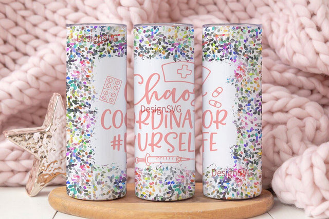 Chaos Coordinator Nurse Life Tumbler Design, Nurse 20oz Skinny Tumbler Sublimation Design Sublimation DesignSVG 