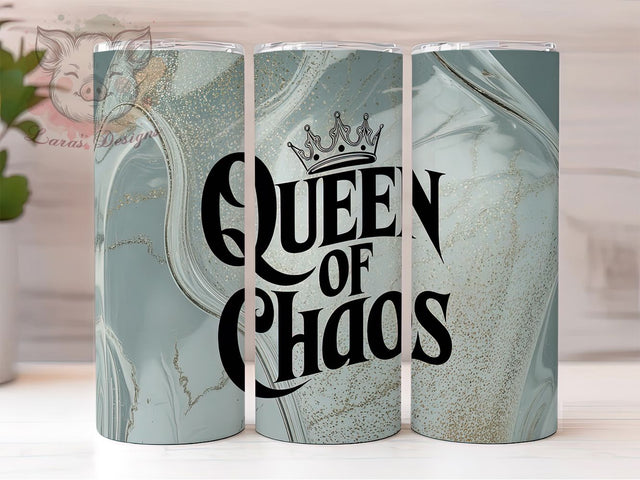 Chaos Queen Mom Life Tumbler, Fun Mom Design, Busy Life Cup, Funny Woman Gift, Mom Life Tumbler, Queen Quote Design, Humorous Mom Art Sublimation Lara' s Designs 