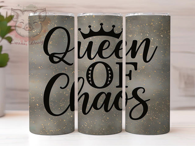 Chaos Queen Mom Life Tumbler, Fun Mom Design, Busy Life Cup, Funny Woman Gift, Mom Life Tumbler, Queen Quote Design, Humorous Mom Art Sublimation Lara' s Designs 