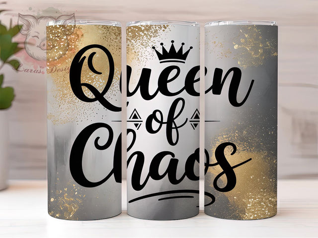 Chaos Queen Mom Life Tumbler, Fun Mom Design, Busy Life Cup, Funny Woman Gift, Mom Life Tumbler, Queen Quote Design, Humorous Mom Art Sublimation Lara' s Designs 