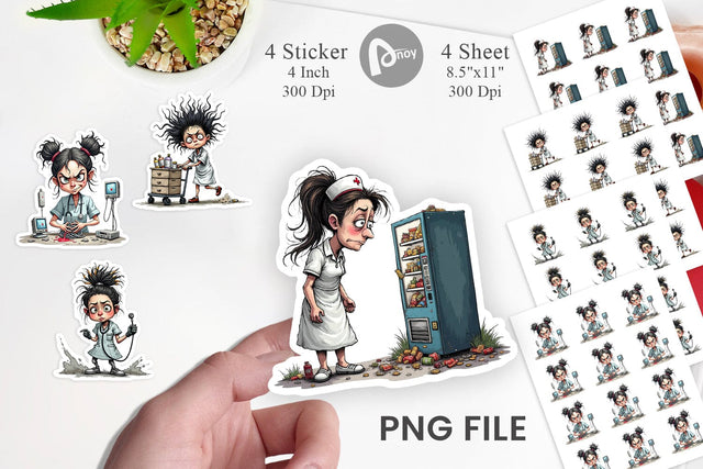 Chaotic Nurse Sticker Sublimation artnoy 