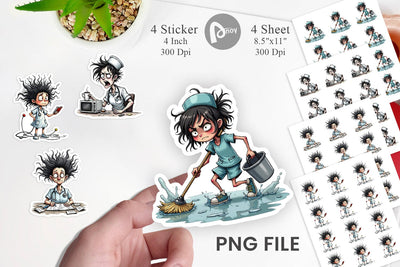 Chaotic Nurse Sticker Sublimation artnoy 