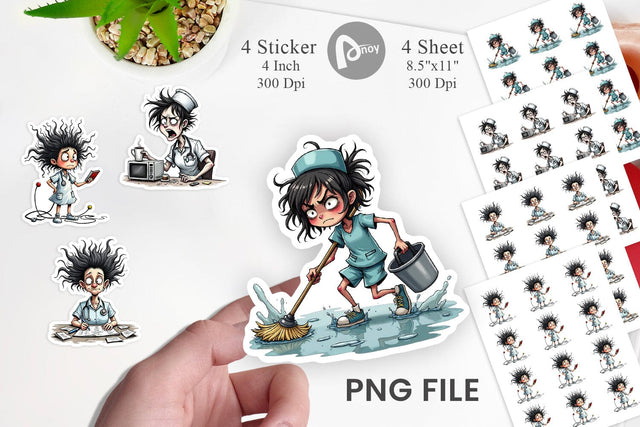 Chaotic Nurse Sticker Sublimation artnoy 