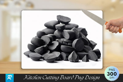 Charcoal Isolated on White Background Cutting Board Sublimation Regulrcrative 