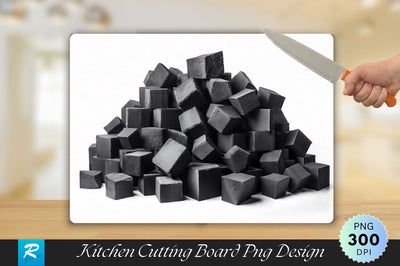 Charcoal Isolated on White Background Cutting Board Sublimation Regulrcrative 