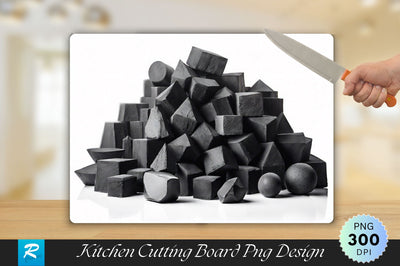 Charcoal Isolated on White Background Cutting Board Sublimation Regulrcrative 