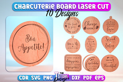 Charcutier Board Bundle | Cutting Board Laser Cut | Kitchen SVG | Home Design | CNC File SVG The T Store Design 