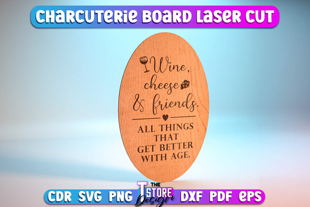 Charcutier Board | Cutting Board Laser Cut | Kitchen SVG | Home Design | CNC File SVG The T Store Design 