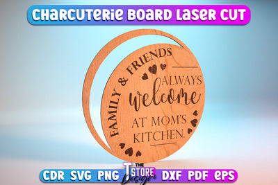 Charcutier Board | Cutting Board Laser Cut | Kitchen SVG | Home Design | CNC File SVG The T Store Design 