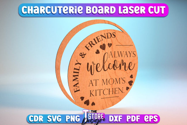 Charcutier Board | Cutting Board Laser Cut | Kitchen SVG | Home Design | CNC File SVG The T Store Design 