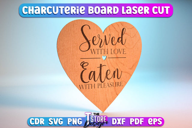 Charcutier Board | Cutting Board Laser Cut | Kitchen SVG | Home Design | CNC File SVG The T Store Design 