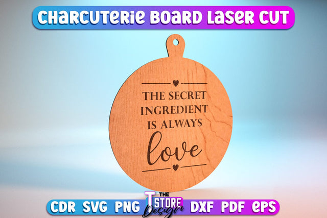 Charcutier Board | Cutting Board Laser Cut | Kitchen SVG | Home Design | CNC File SVG The T Store Design 