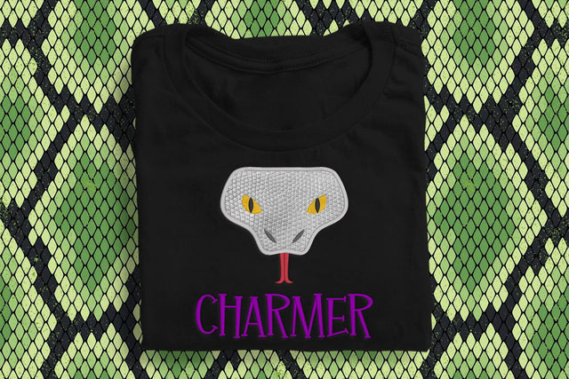 Charmer Snake Face Applique Embroidery Embroidery/Applique DESIGNS Designed by Geeks 