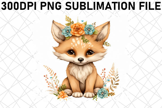 Charming Boho Animal Sublimation Art - Floral Theme Sublimation afrosvg 