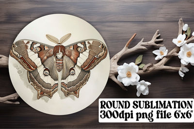Charming Butterfly Sublimation Circle Design for Car Accessories Sublimation afrosvg 