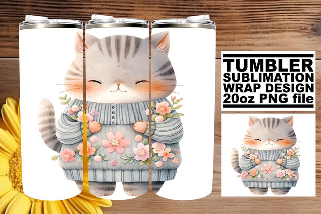 Charming Cat Lover's Watercolor Tumbler Wrap Sublimation Pack Sublimation afrosvg 