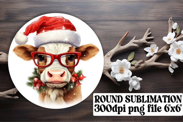 Charming Christmas Cow Circle - Sublimation Christmas Magic Sublimation afrosvg 