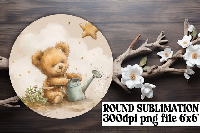 Charming Circle Decor Featuring Teddy Bears Sublimation afrosvg 