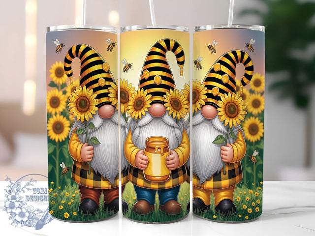 Charming & Cozy Bumble Bee Gnome Tumbler, Gnome and Sunflower Design, Bee Gnome Sublimation, Sunflower Tumbler Template, Cottagecore Tumbler Wrap, 20oz DIY Sublimation, Spring Garden Tumbler Design Sublimation ToriDesigns 
