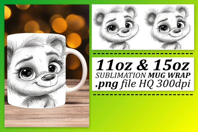 Charming Critters Capers Mug Wrap - Sublimation 11oz Sublimation afrosvg 