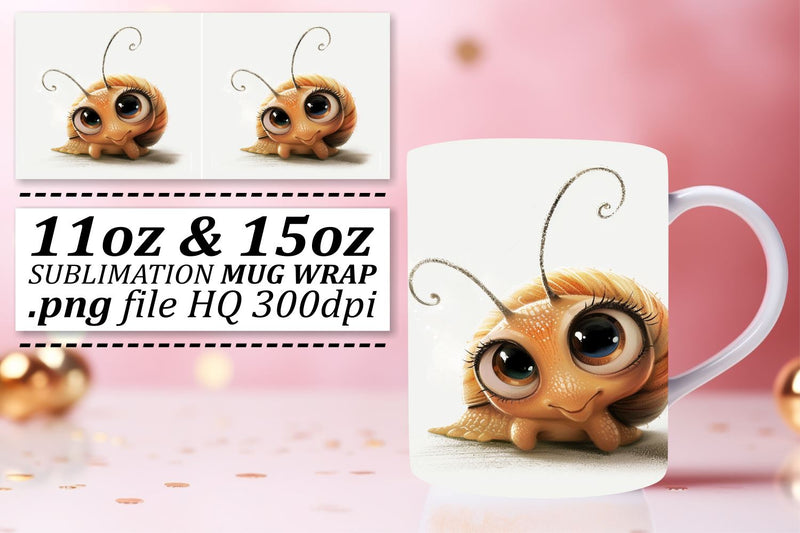 Charming Critters Watercolor Mug Wrap - Sublimation 11oz Sublimation afrosvg 