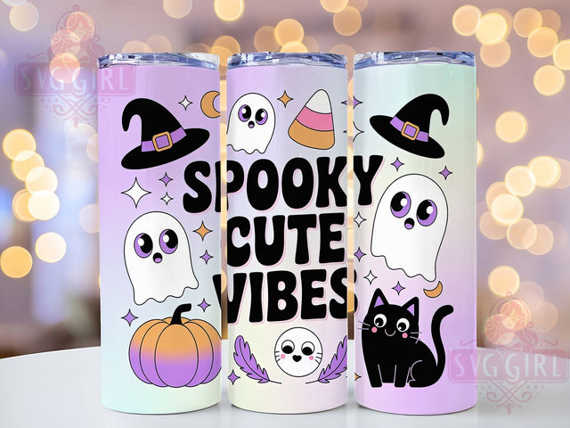 Charming Cute Spooky Halloween Ghost Tumbler, Spooky Cute Wrap, Halloween Ghost Cup, Kawaii Ghost Design, 20Oz Sublimation Wrap, Whimsical Halloween Drinkware, Cute Spooky Vibes Tumbler Sublimation SvggirlplusArt 