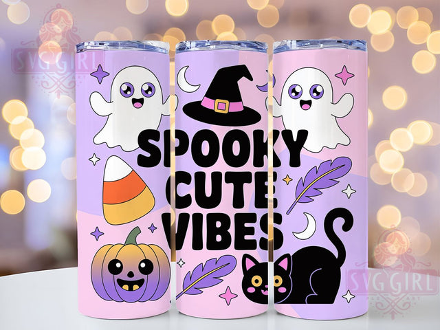 Charming Cute Spooky Halloween Ghost Tumbler, Spooky Cute Wrap, Halloween Ghost Cup, Kawaii Ghost Design, 20Oz Sublimation Wrap, Whimsical Halloween Drinkware, Cute Spooky Vibes Tumbler Sublimation SvggirlplusArt 