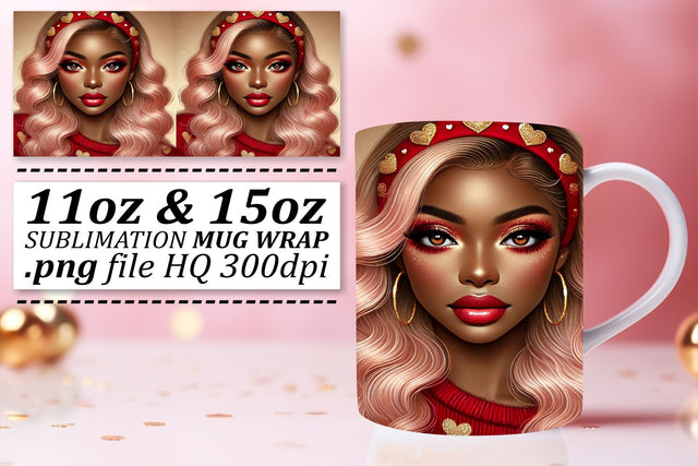 Charming designs for 11oz and 15oz mugs, get inspired! , Love Girl Sublimation afrosvg 