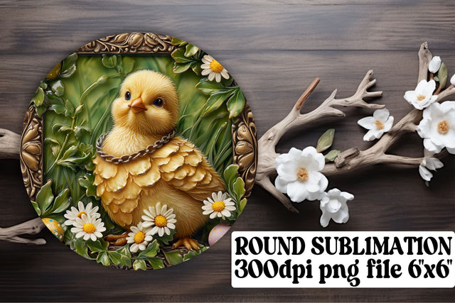 Charming Easter Trio Sublimation Set - Circle, Keychain, Coaster Sublimation afrosvg 