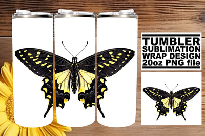 Charming Flutter: Butterfly Design Sublimation Wrap - 20oz Sublimation afrosvg 