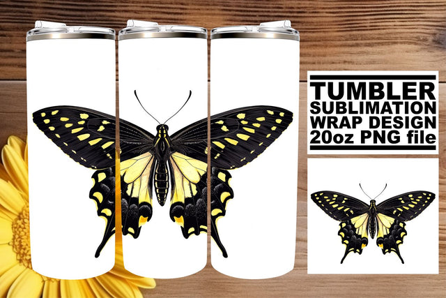 Charming Flutter: Butterfly Design Sublimation Wrap - 20oz Sublimation afrosvg 