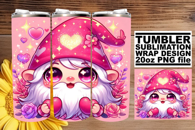 Charming Gnome Couple Tumbler Design Sublimation afrosvg 