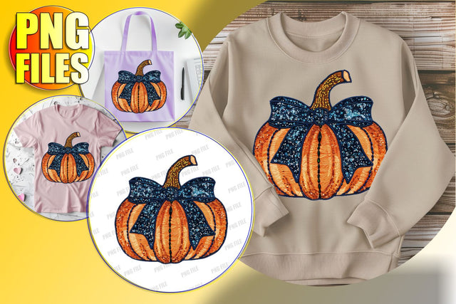 Charming Halloween Pumpkin in Bow Sublimation PNG Sublimation afrosvg 