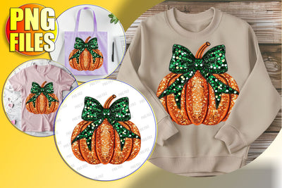 Charming Halloween Pumpkin in Bow Sublimation PNG Sublimation afrosvg 