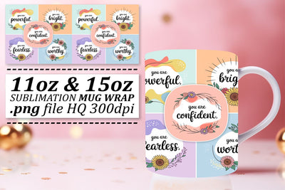 Charming mug wrap templates, great for DIY projects! , Quote Sublimation afrosvg 