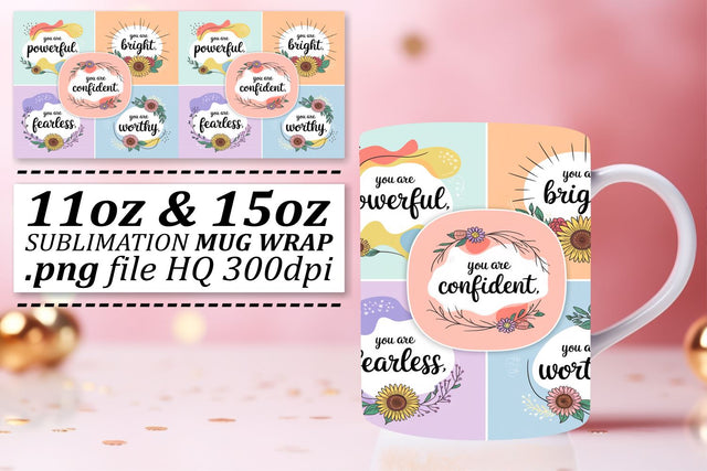 Charming mug wrap templates, great for DIY projects! , Quote Sublimation afrosvg 