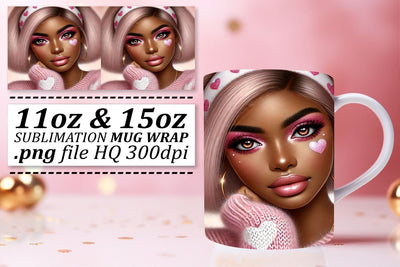 Charming mug wraps, great for seasonal crafts! , Love Girl Sublimation afrosvg 