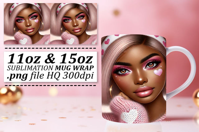 Charming mug wraps, great for seasonal crafts! , Love Girl Sublimation afrosvg 