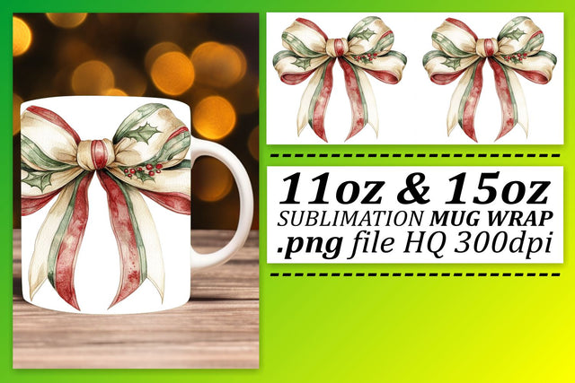 Charming mug wraps, perfect for coffee and tea lovers! , Bow Sublimation afrosvg 