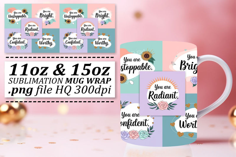 Charming mug wraps, perfect for coffee and tea lovers! , Quote Sublimation afrosvg 