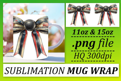 Charming mug wraps, perfect for personal touch! , Bow Sublimation afrosvg 